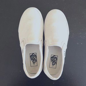 Vans white slip ons women's 6.5